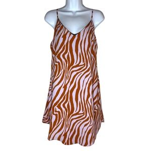 KLd Y2K Zebra Print Mini Sundress – Brown & Light Purple – Size S – Made in USA